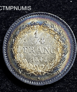 ,MONNAIE,1/4,FRANC,LOUIS,PHILIPPE,1842,B,ROUEN,