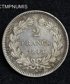 ,MONNAIE,2,FRANCS,ARGENT,LOUIS,PHILIPPE,1845,B,ROUEN,