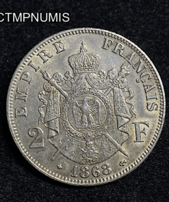 ,MONNAIE,2,FRANCS,ARGENT,NAPOLEON,1868,