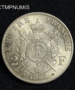 ,MONNAIE,2,FRANCS,ARGENT,NAPOLEON,1866,SUP,