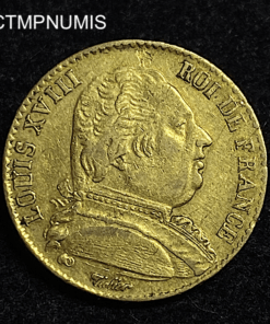 ,MONNAIE,20,FRANCS,OR,LOUIS,XVIII,1814,GRAND,