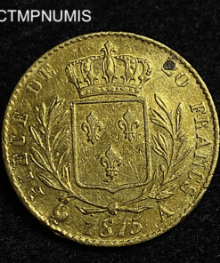 ,MONNAIE,20,FRANCS,OR,LOUIS,XVIII,1814,PETIT,4,