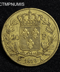,MONNAIE,20,FRANCS,OR,LOUIS,XVIII,1819,
