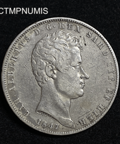 ,MONNAIE,ITALIE,5,LIRE,ARGENT,1847,GENES,