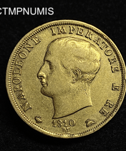 ,MONNAIE,ITALIE,40,LIRE,OR,NAPOLEON,1810,M,MILAN,