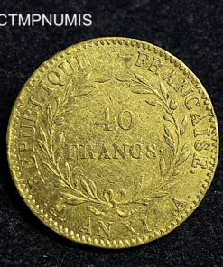 ,MONNAIE,40,FRANCS,OR,CONSULAT,NAPOLEON,AN,XI,