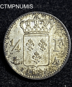 ,MONNAIE,1/4,FRANC,ARGENT,CHARLES,1827,