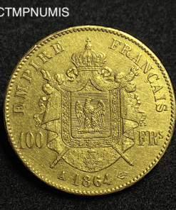 ,MONNAIE,100,FRANCS,OR,NAPOLEON,1864,
