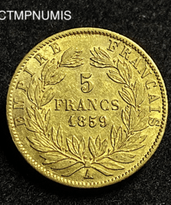 ,MONNAIE,5,FRANCS,OR,NAPOLEON,1859,