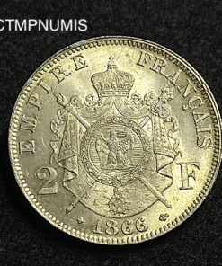 ,MONNAIE,2,FRANCS,NAPOLEON,1866,BB,STRASBOURG,SPL,