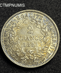 ,MONNAIE,2,FRANCS,CERES,ARGENT,1881,SPL,