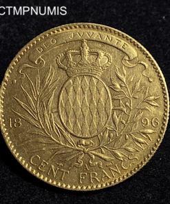 ,MONNAIE,MONACO,100,FRANCS,OR,1896,ALBERT,