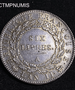 ,MONNAIE,REVOLUTION,SIX,LIVRES,ARGENT,CONSTITUTION,1793,