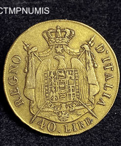 ,ITALIE,,40,LIRE,OR,NAPOLEON,1808,SANS,M,MILAN,
