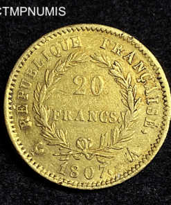 ,MONNAIE,20,FRANCS,OR,NAPOLEON,1807,