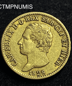 ,MONNAIE,ITALIE,20,LIRE,OR,1828,TURIN,