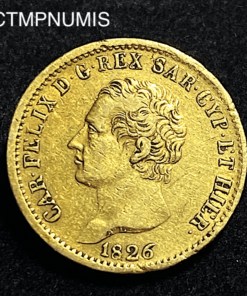 ,MONNAIE,ITALIE,20,LIRE,CHARLES,FELIX,1826,TURIN,