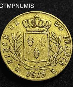 ,,MONNAIE,20,FRANCS,OR,LOUIS,XVIII,1815,K,BORDEAUX,