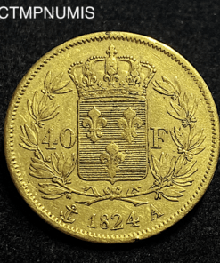 ,MONNAIE,40,FRANCS,OR,CHARLES,X,1824,