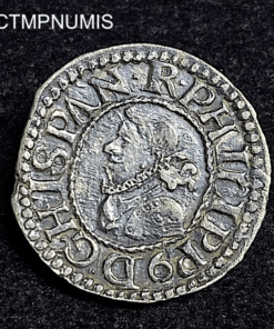 ,MONNAIE,ESPAGNE,1/2,CROAT,ARGENT,1611,BARCELONE,