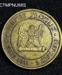 ,MONNAIE,SATIRIQUE,NAPOLEON,III,5,CENTIMES,1870,