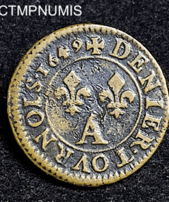 ,MONNAIE,LOUIS,XIV,DENIER,TOURNOIS,1649,