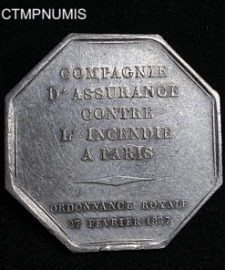 ,JETON,LA,FRANCS,ASSURANCE,INCENDIE,1837,