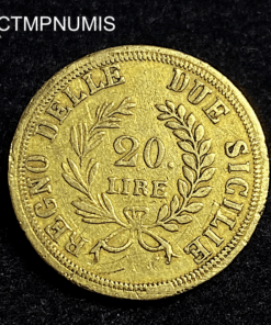 ,MONNAIE,ITALIE,NAPLES,SICILE,20,LIRE,OR,MURAT,1813,
