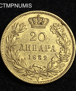 ,MONNAIE,SERBIE,20,DINARA,OR,1882,