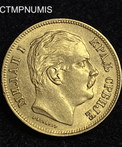 ,MONNAIE,SERBIE,20,DINARA,OR,1882,
