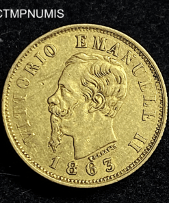 ,MONNAIE,ITALIE,10,LIRE,OR,1863,T,TURIN,