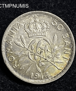 ,MONNAIE,ROUMANIE,50,BANI,ARGENT,1914,SUP,
