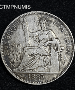 ,MONNAIE,INDOCHINE,20,CENTS,ARGENT,1885,