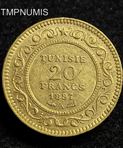 ,MONNAIE,TUNISIE,COLONIE,20,FRANCS,OR,1897,