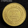 ,MONNAIE,TUNISIE,20,FRANCS,OR,COLONIE,1898,