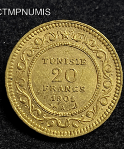 ,MONNAIE,TUNISIE,20,FRANCS,OR,1901,