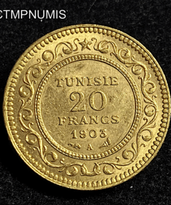 ,MONNAIE,TUNISIE,20,FRANCS,OR,1903,SUP,