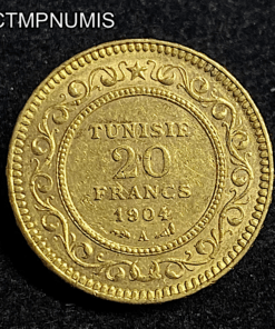 ,MONNAIE,TUNISIE,20,FRANCS,OR,1904,1322,