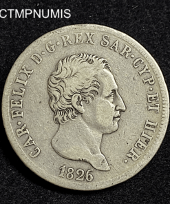 ,MONNAIE,ITALIE,5,LIRE,ARGENT,1826,TURIN,