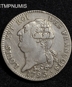 ,MONNAIE,6,LIVRES,CONSTITUTION,LOUIS,XVI,1793,