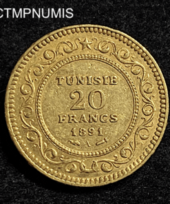 ,MONNAIE,TUNISIE,20,FRANCS,OR,1891,