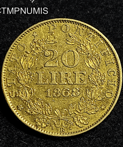 ,MONNAIE,VATICAN,20,LIRE,PIE,IX,1868,R,ROME,