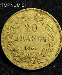 ,MONNAIE,20,FRANCS,OR,LOUIS,PHILIPPE,1847,