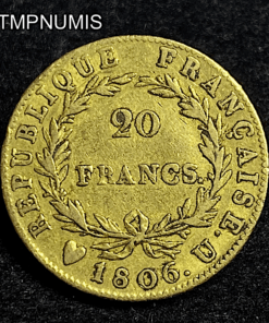,MONNAIE,20,FRANCS,OR,NAPOLEON,18606,U,TURIN,