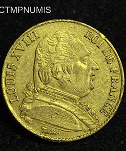 ,MONNAIE,20,FRANCS,LOUIS,XVIII,1815,Q,PERPIGNAN,
