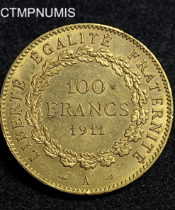,MONNAIE,100,FRANCS,OR,GENIE,1911,