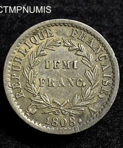 ,MONNAIE,DEMI,FRANC,ARGENT,NAPOLEON,1808,REPUBLIQUE,