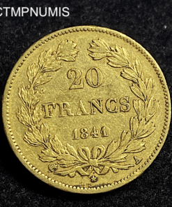 ,MONNAIE,20,FRANCS,LOUIS,PHILIPPE,1841,