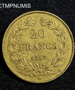 ,MONNAIE,20,FRANCS,OR,LOUIS,PHILIPPE,1847,