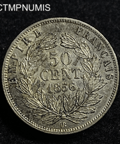 ,MONNAIE,50,CENTIMES,NAPOLEON,1856,BB,STRASBOURG,